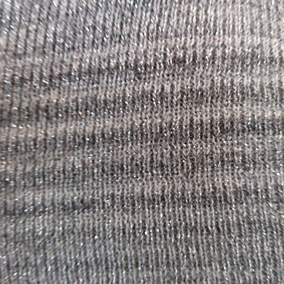 Express graystripe long sleeve v-neck sweater with silver metallic threading - Picture 8 of 9